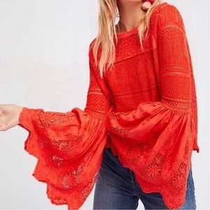 Free People Once Upon a Time Bell Sleeve Top!